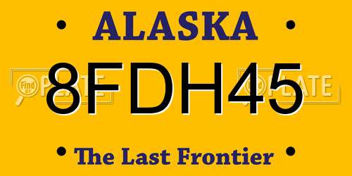 8FDH45 Alaska License Plate