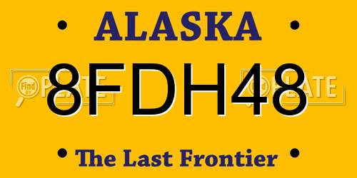8FDH48 Alaska License Plate
