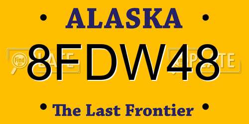 8FDW48 Alaska License Plate