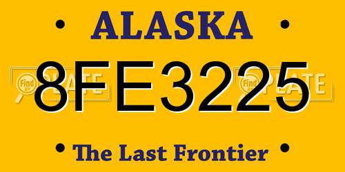 8FE3225 Alaska License Plate