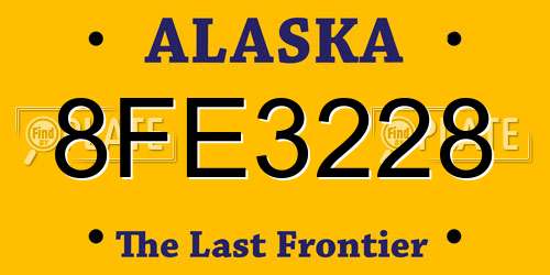 8FE3228 Alaska License Plate