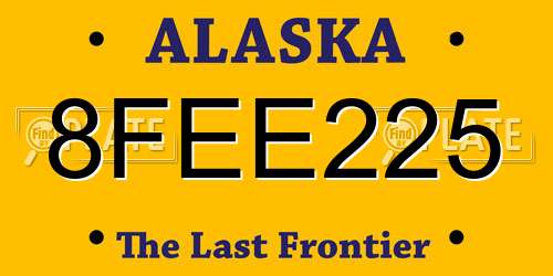 8FEE225 Alaska License Plate