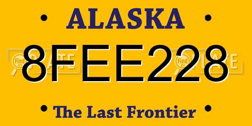 8FEE228 Alaska License Plate