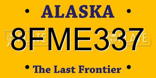 8FME337 Alaska License Plate