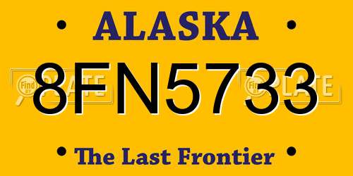 8FN5733 Alaska License Plate