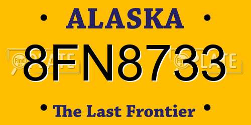 8FN8733 Alaska License Plate