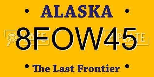 8FOW45 Alaska License Plate