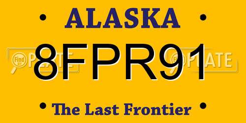 8FPR91 Alaska License Plate
