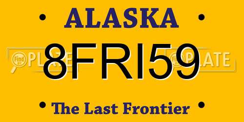 8FRI59 Alaska License Plate