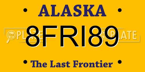 8FRI89 Alaska License Plate