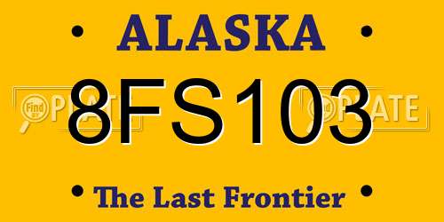 8FS103 Alaska License Plate