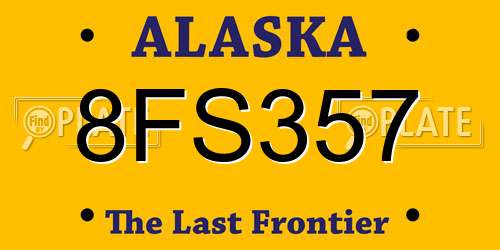 8FS357 Alaska License Plate