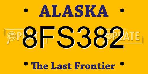 8FS382 Alaska License Plate