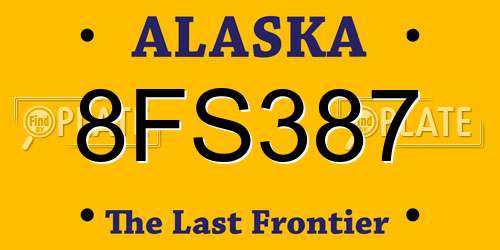 8FS387 Alaska License Plate