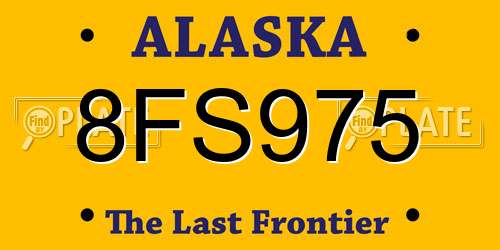 8FS975 Alaska License Plate