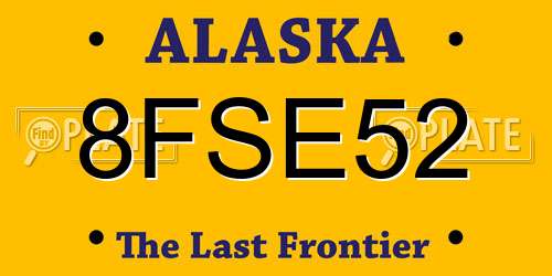8FSE52 Alaska License Plate