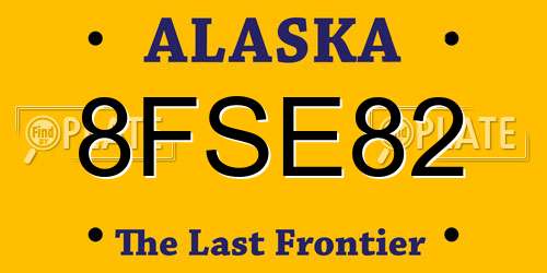 8FSE82 Alaska License Plate