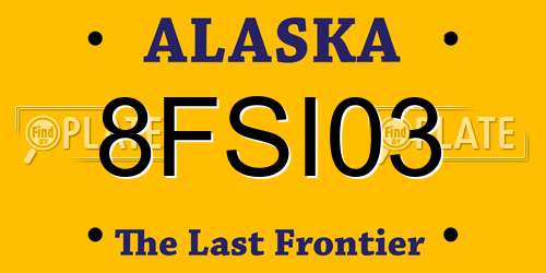 8FSI03 Alaska License Plate