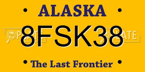 8FSK38 Alaska License Plate