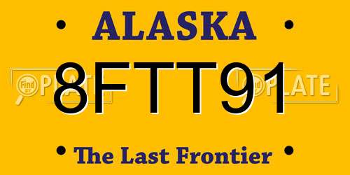 8FTT91 Alaska License Plate