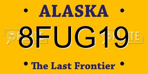 8FUG19 Alaska License Plate