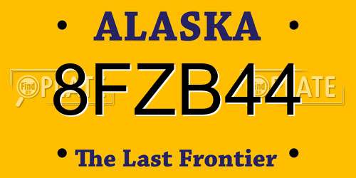 8FZB44 Alaska License Plate