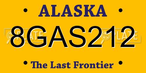 8GAS212 Alaska License Plate