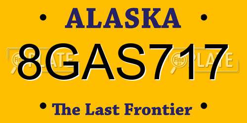 8GAS717 Alaska License Plate