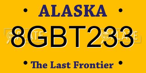 8GBT233 Alaska License Plate
