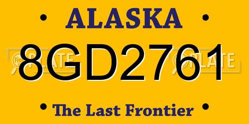 8GD2761 Alaska License Plate