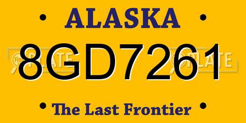 8GD7261 Alaska License Plate