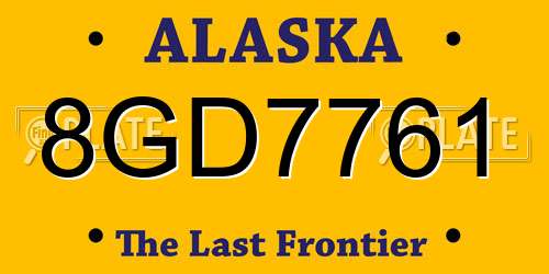 8GD7761 Alaska License Plate