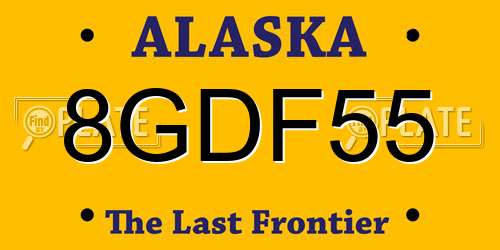8GDF55 Alaska License Plate