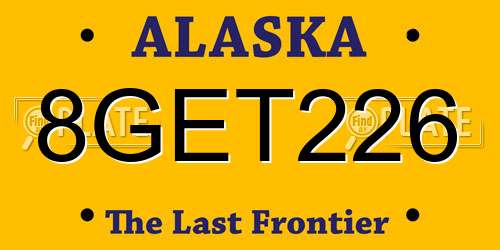 8GET226 Alaska License Plate