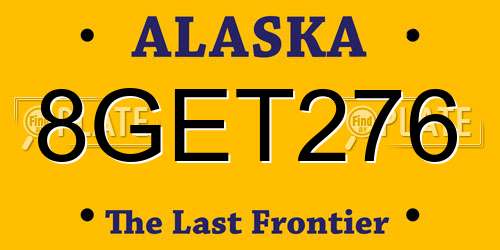 8GET276 Alaska License Plate