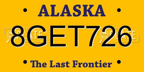 8GET726 Alaska License Plate