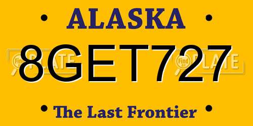 8GET727 Alaska License Plate