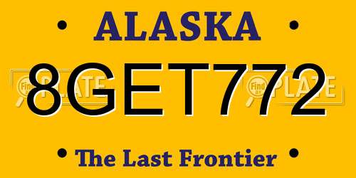 8GET772 Alaska License Plate