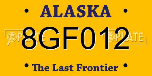 8GF012 Alaska License Plate