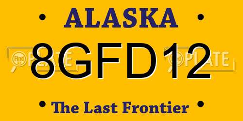 8GFD12 Alaska License Plate