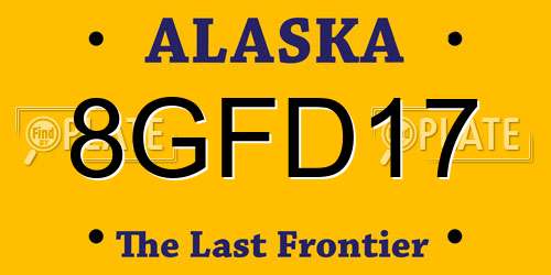 8GFD17 Alaska License Plate