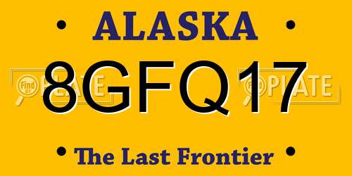8GFQ17 Alaska License Plate
