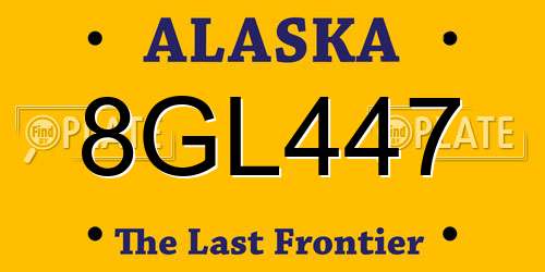 8GL447 Alaska License Plate