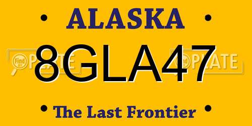 8GLA47 Alaska License Plate