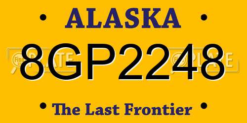 8GP2248 Alaska License Plate