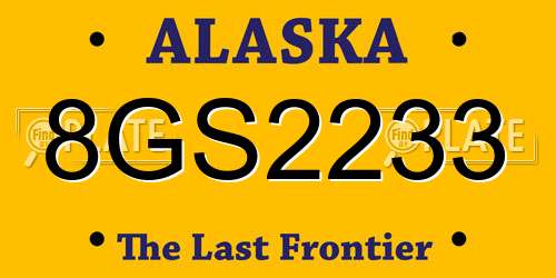 8GS2233 Alaska License Plate