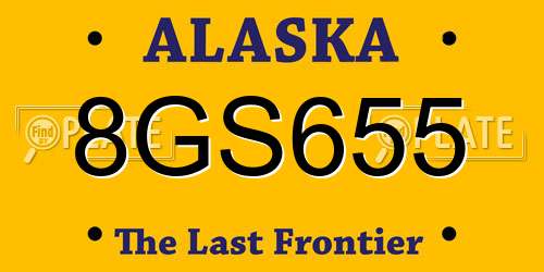 8GS655 Alaska License Plate