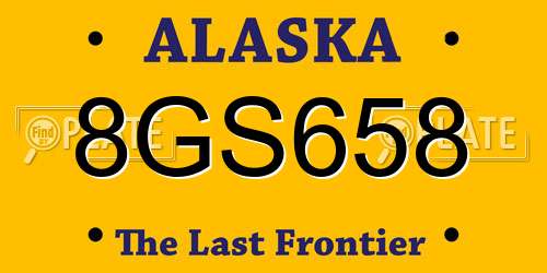 8GS658 Alaska License Plate