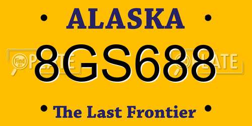 8GS688 Alaska License Plate