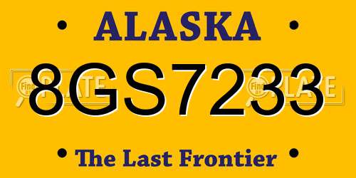 8GS7233 Alaska License Plate